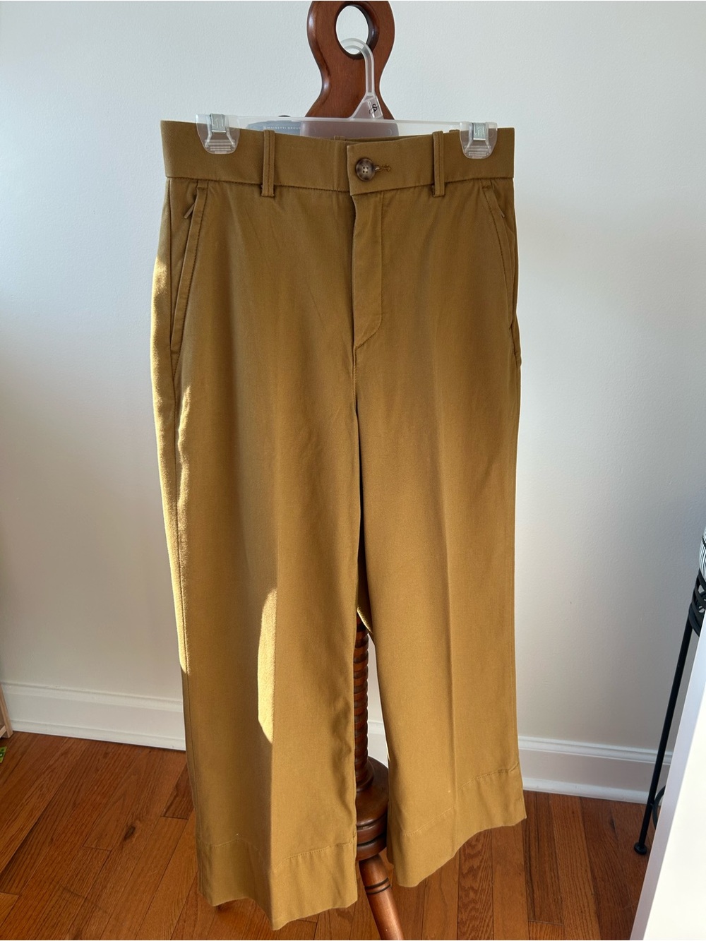 SPANX Cropped Wide-Leg Twill Pants in Flax Size S